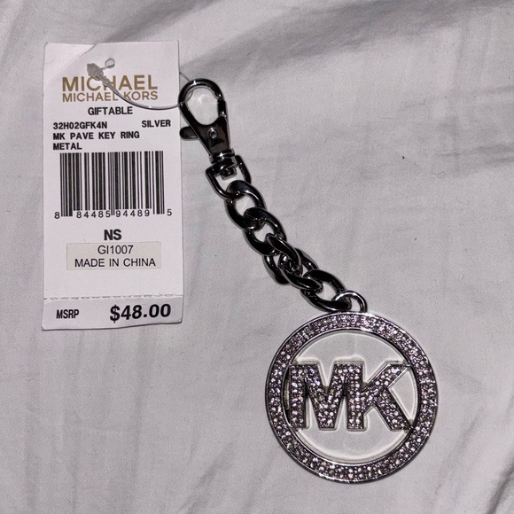 MICHAEL Michael Kors NWT pave key ring with silver metal clasp - Picture 3 of 6
